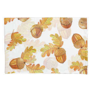 Autumn oak leaves: colourful pattern. pillowcase