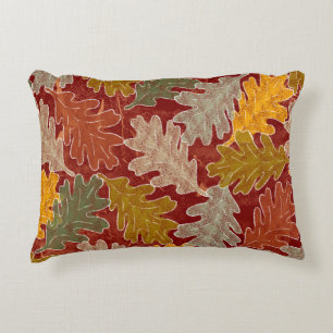 Autumn Oak Leaves Decorative Cushion