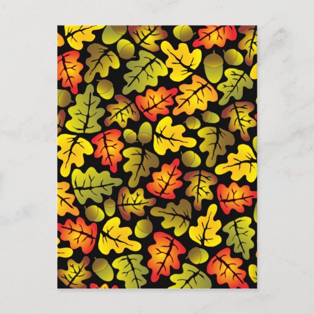autumn oak leaves postcard (Front)