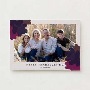 Autumn Oak Leaves Thanksgiving Photo Card