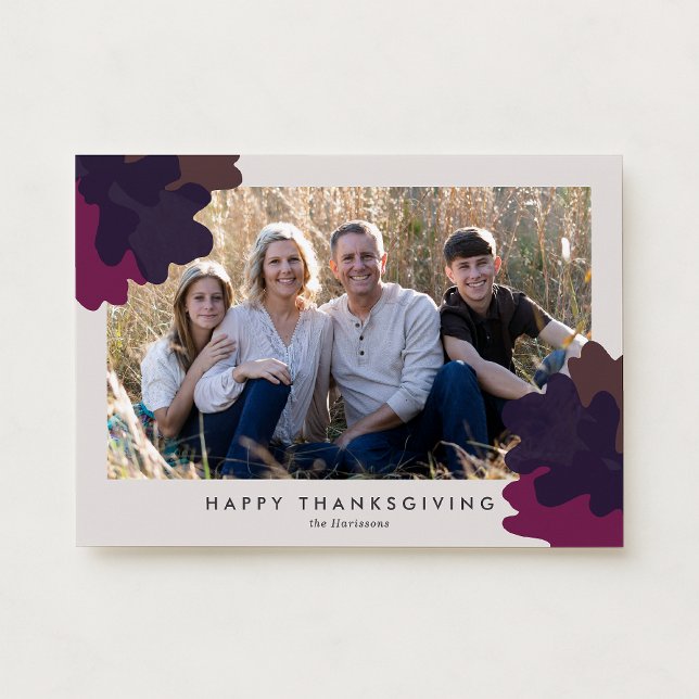 Autumn Oak Leaves Thanksgiving Photo Card (Creator Uploaded)