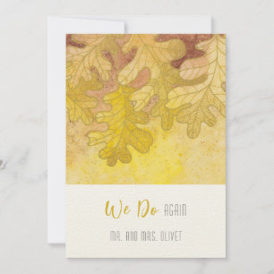 Autumn Oak Leaves Vow Renewal 10 years Invitation