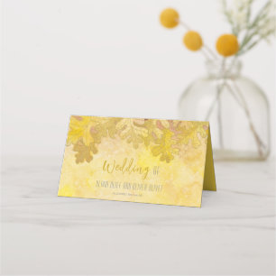 Autumn Oak Leaves Wedding Place Card