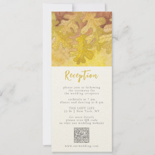 Autumn Oak Leaves Wedding Reception Enclosure Card