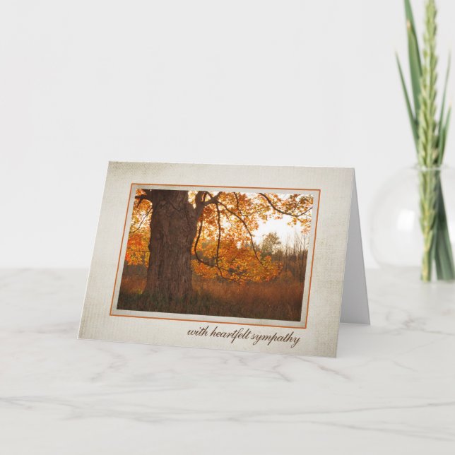 Autumn Oak Sympathy Card (Front)