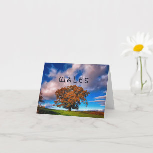 Autumn Oak Tree in Wales - blank note card