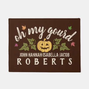 Autumn Oh My Gourd Custom Rustic Colourful Fall Doormat