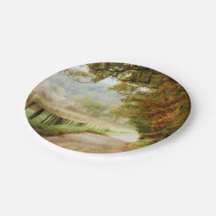 Autumn on a Country Road Paper Plate