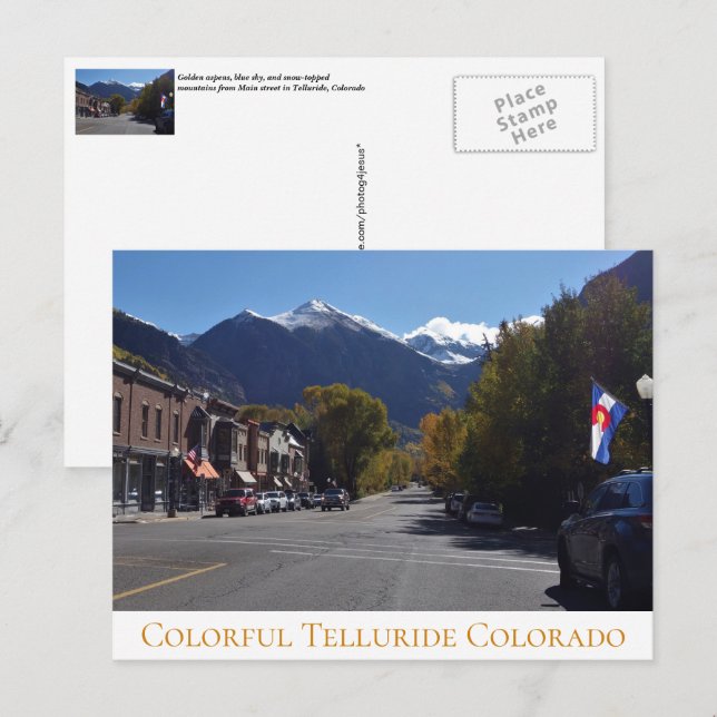 Autumn on Main in Colourful Telluride Colorado Postcard (Front/Back)