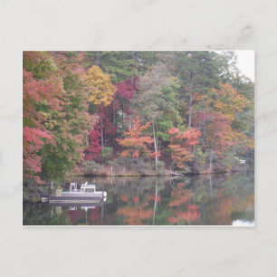Autumn on smaller lake, Lake Arrowhead Postcard