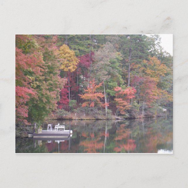 Autumn on smaller lake, Lake Arrowhead Postcard (Front)