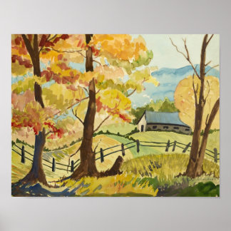 Autumn on the Farm Poster