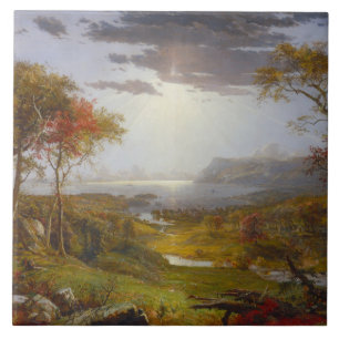 Autumn on the Hudson River (New York State) Ceramic Tile