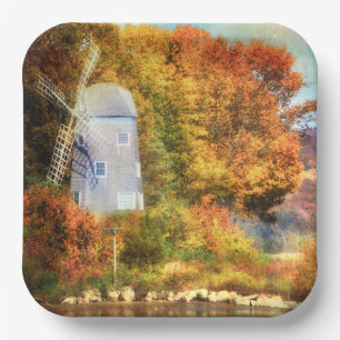 Autumn On The River Paper Plate