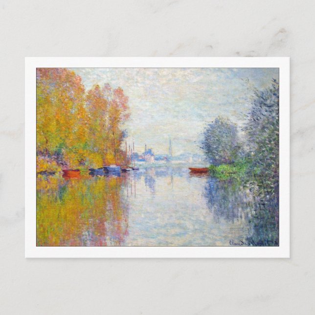 Autumn on the Seine at Argenteuil by Monet Postcard (Front)