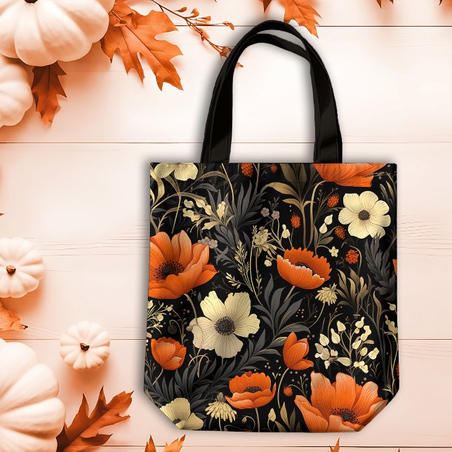 Autumn Orange and Cream Bold Blooms Tote Bag (Creator Uploaded)