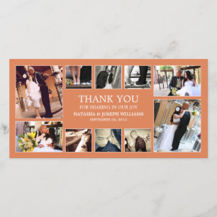 AUTUMN ORANGE COLLAGE   WEDDING THANK YOU CARD