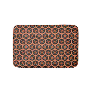 Autumn Orange Floral Bath Mat