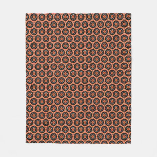 Autumn Orange Floral Fleece Blanket