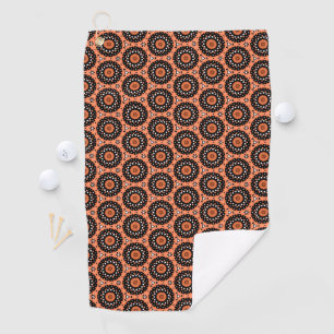 Autumn Orange Floral Golf Towel