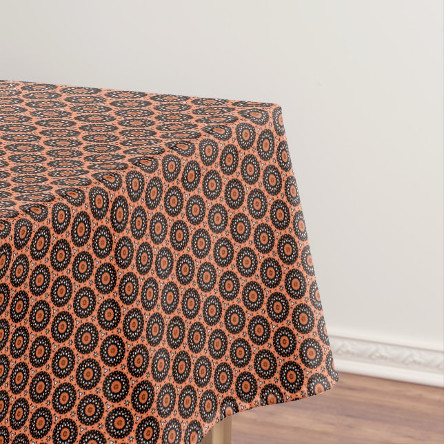 Autumn Orange Floral Tablecloth (In Situ)