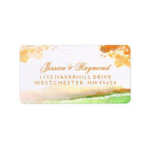 Autumn Orange & Gold Wedding Address Labels
