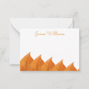 Autumn Orange Leaves Minimal Note Card