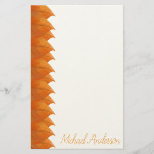 Autumn Orange Leaves Stationery Paper