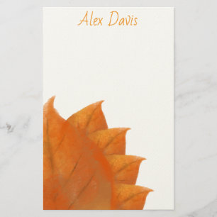 Autumn Orange Leaves Stationery Paper