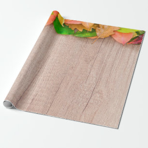 Autumn orange nature red yellow wrapping paper