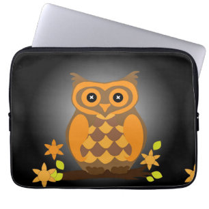 Autumn Orange Owl Laptop Sleeve