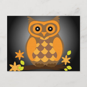 Autumn Orange Owl Postcard