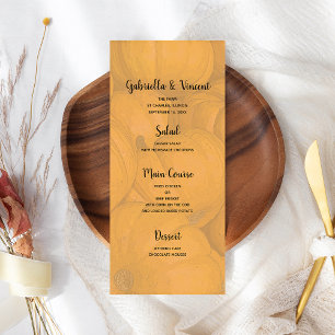 Autumn Orange Pumpkins Wedding Menu