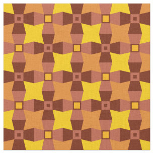 Autumn orange, red, and yellow pattern with stars fabric