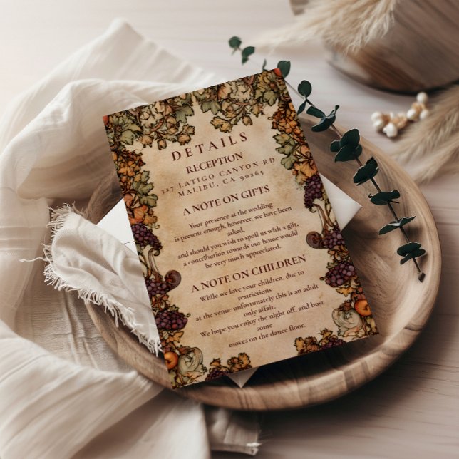 Autumn Orchard Wedding Enclosure Card (Creator Uploaded)