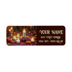 Autumn Outdoors Candles Mystical Return Address Label