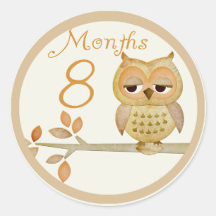 Autumn Owl 8 Months Sticker