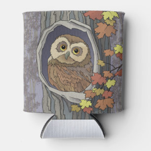 Autumn Owl and Fall Colours Can Cooler