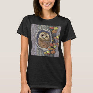 Autumn Owl and Fall Colours   T-Shirt