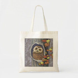 Autumn Owl and Fall Colours Tote Bag