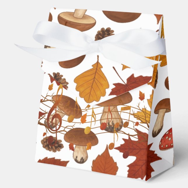 Autumn Owl And Leaves Favour Box (Front)