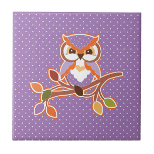 Autumn Owl Ceramic Tile