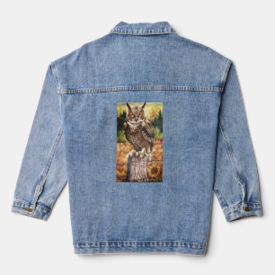 Autumn Owl Denim Jacket