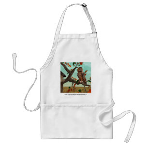 Autumn Owl Maple Tree Wildlife Art Standard Apron