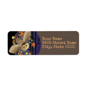 Autumn Owl Return Address Label
