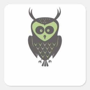Autumn Owl Square Sticker