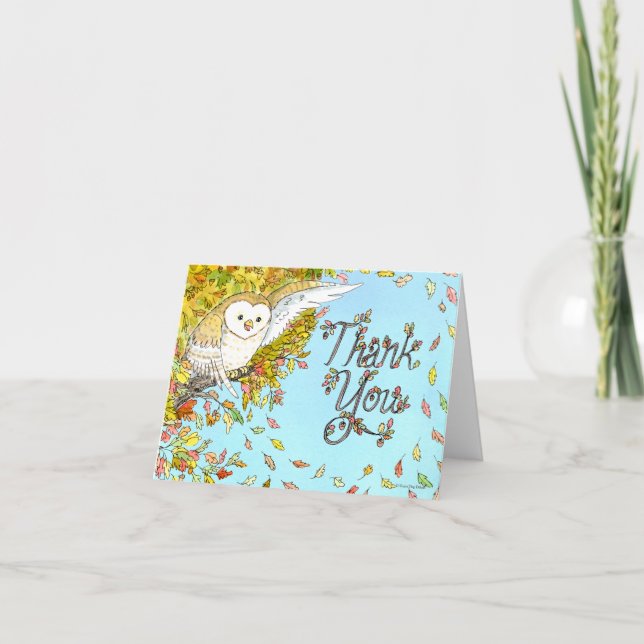 Autumn Owl Thank You Card (Front)