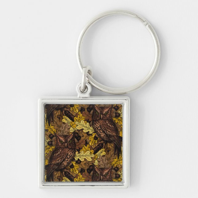 Autumn owls key ring (Front)