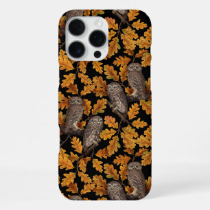 Autumn owls on black iPhone 16 pro max case