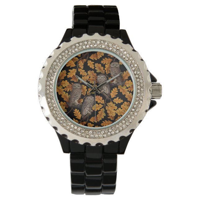 Autumn owls on black watch (Front)